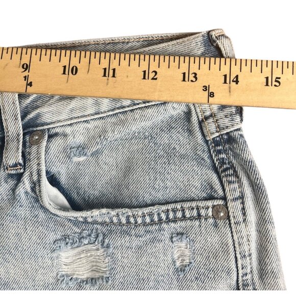 We The Free Womens Caroline Destroyed Denim Cutoff Bermuda Shorts Light Wash 24 - Picture 4 of 14